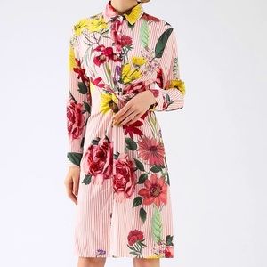 Pinstripe floral dress
